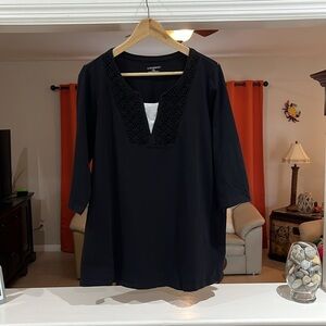 Catherines Women’s plus Size 0X Short Sleeve Split Neck Top